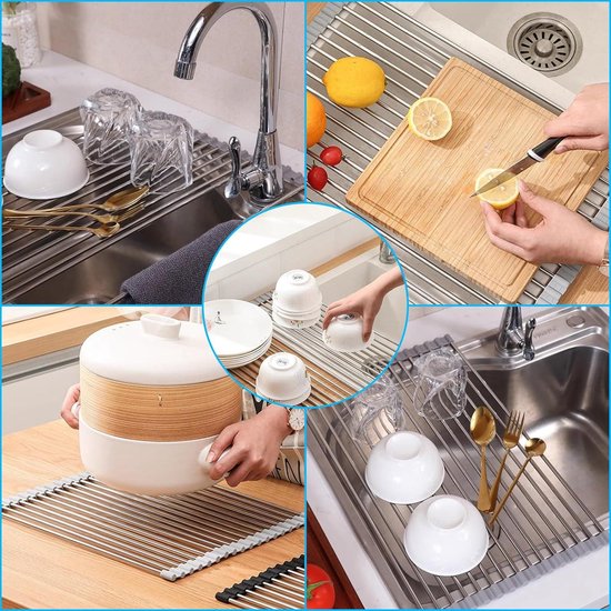 Égouttoir à Vaiss Mural Pliable En Acier Inoxydable