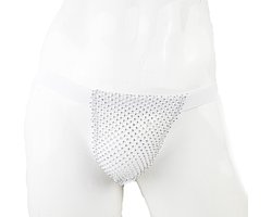 BamBella® Slip doorzichtig voor mannen - XXL - string steentjes gaten Erotische Sexy Lingerie Heren - mannen ondergoed