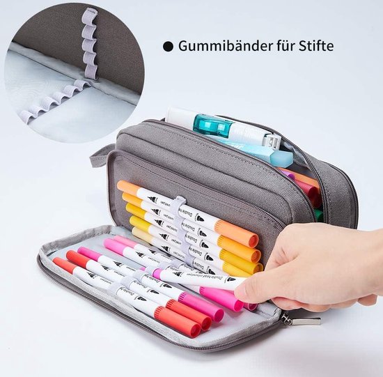 Y2K Pennenetui, esthetisch etui met geanimeerd patroon, Preppy schrijfwaren, Kawaii etui, Cutecore accessoires (witte aardbeien), wit (white