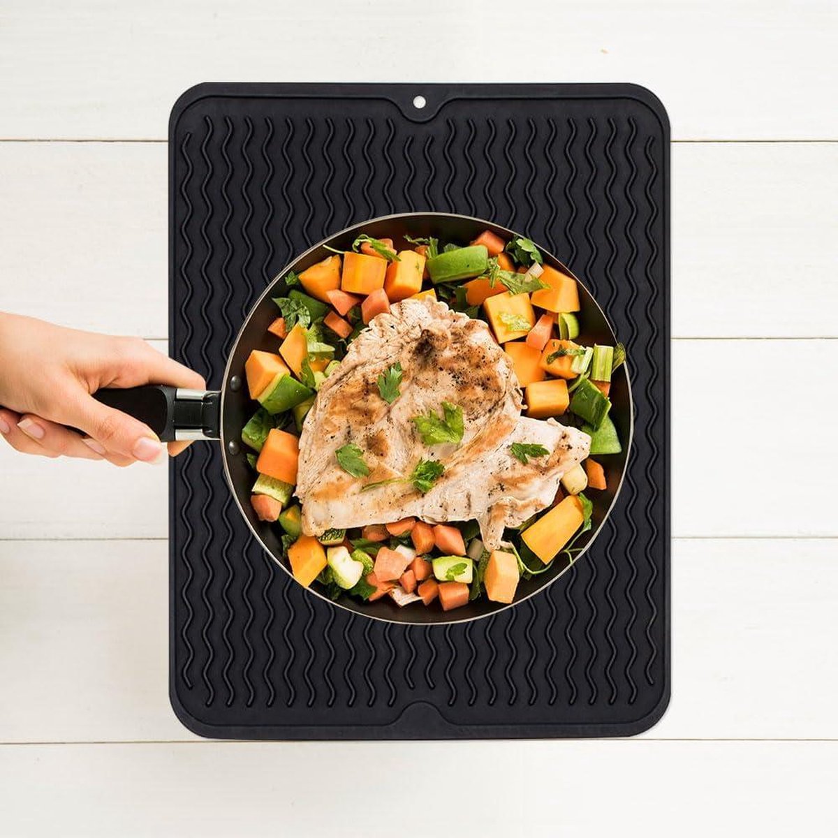 Sixinfeto afdruipmat voor servies 1 stuk 40x32.5cm siliconen