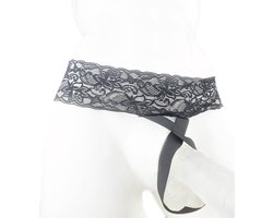 BamBella® Slip open kruis kant voor mannen - S/M - strap cock ring doorzichtig Erotische Sexy Lingerie Heren - Zwart mannen ondergoed slip