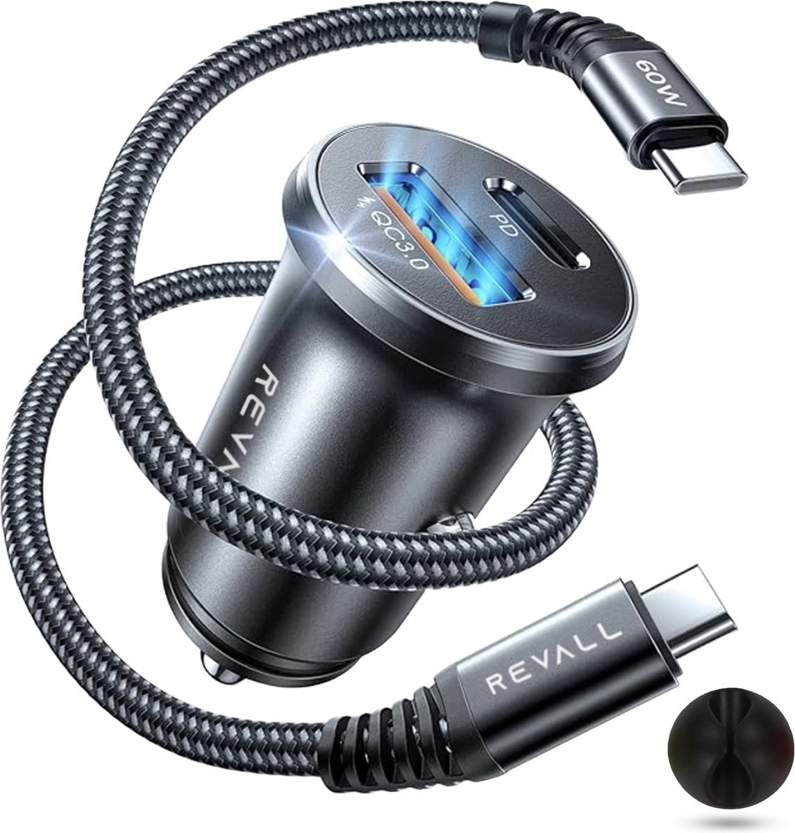 REVALL® 54W Autolader met USB-C Kabel