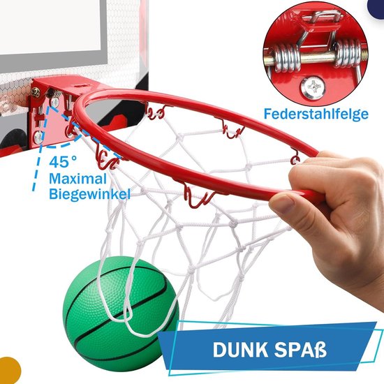 Panier De Basket Miniature Avec Compteur Électronique - Pour Chambre Ou Bureau - Inclut 3 Balles