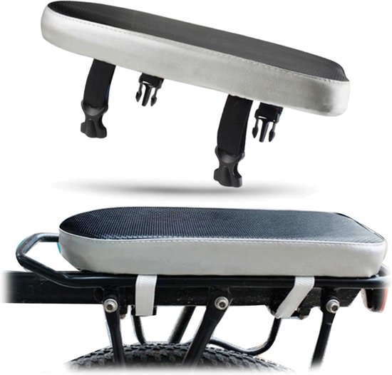 iBright Bagagedrager kussen Pro - fietskussen achter - bagagedragerkussen - Fiets kussentje - Zwart - Extra Dik