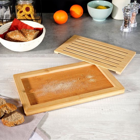 Kesper Brood snijplank, bamboeplank, keukenplank, snijplank, van FSC®-bamboe, afmetingen: 42 x 28 x 2 mm