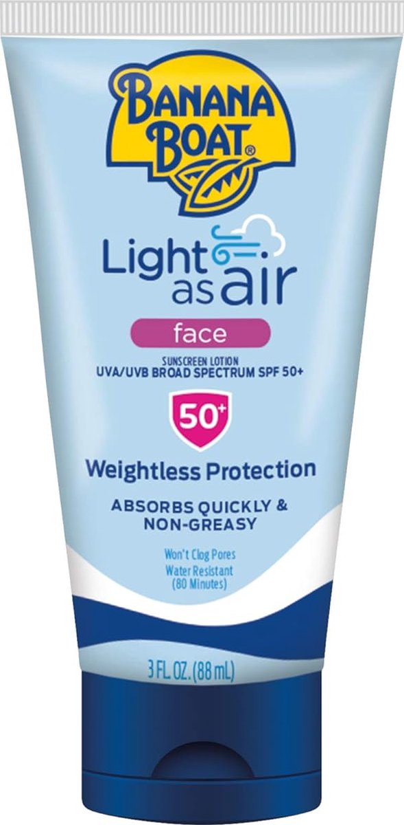 Goedkoopste Banana Boat Light As Air Face Sunscreen Lotion - Zonnebrand - Gezicht - SPF 50 - 88ml