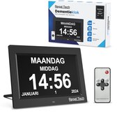 Regal Tech® Digitale Dementieklok 10 inch - Kalenderklok voor Alzheimer - Geheugenklok - Digitale Klok met Afstandsbediening en Alarmfunctie