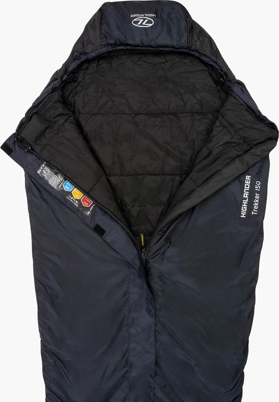 Highlander mummyslaapzak Trekker 150 -5°C met muskietennet - Zwart van Merkloos — afbeelding 3