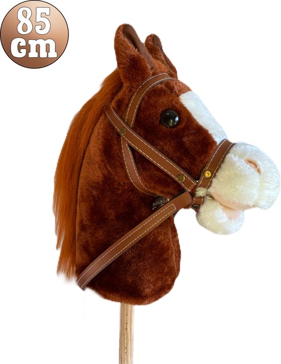 Venditoy® Hobbyhorse Stok Paard - Bruin Stokpaardje - Houten Speelgoed Peuter - Buitenspeelgoed - Hobby Horse Spullen - 85 CM - Brownie