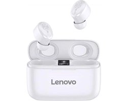 Lenovo HT18 - Draadloze TWS Stereo HD Mic - Grote batterij 1000 mAh - Oplaadetui met LCD-scherm - Echte Bluetooth-headset - Wit