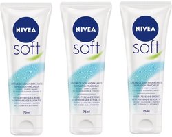 Nivea Soft Hydraterende Crème - 3x75ml - Voordeelverpakking