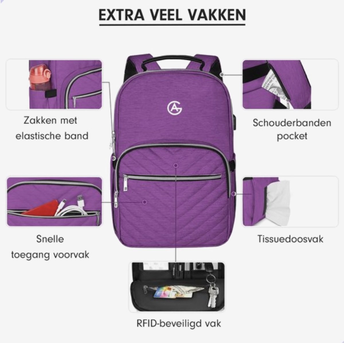 YANAIER Rugzak voor dames, 3-in-1 handtas, schoudertas