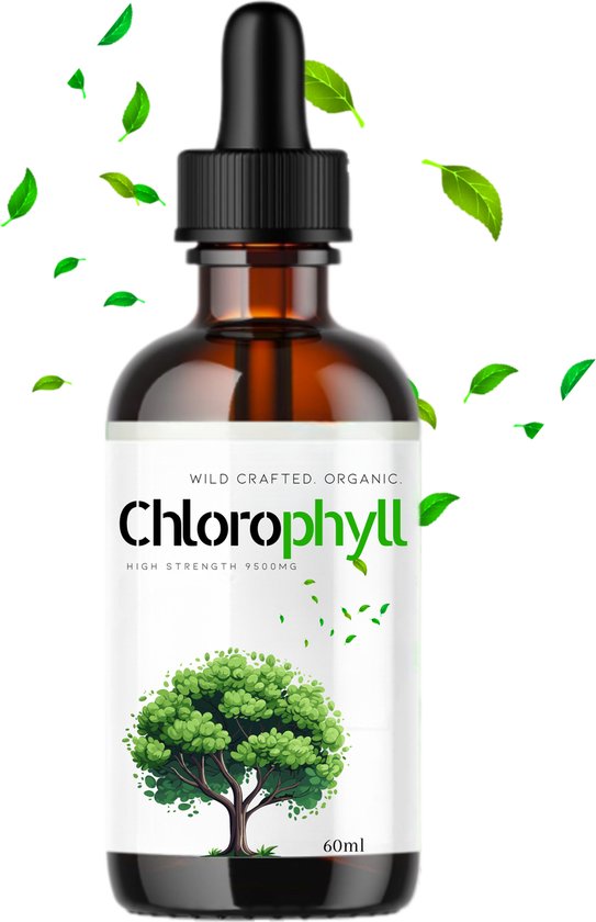 Wild crafted Chlorofyl Druppels - High strength 9500MG - Authentiek superfood - Tinctuur- Chlorophyll Liquid - Vloeibaar - Gua Sha - Chlorofyll Drops - Chlorella - Drops - 60ml