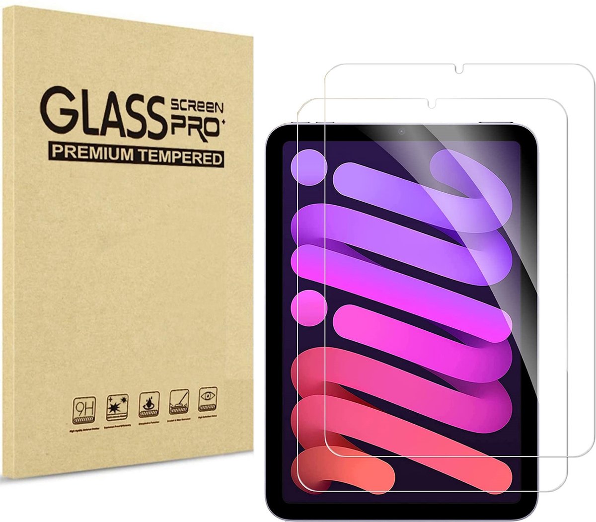 Screenprotector voor Ipad Mini 6 - 2 stuks Beschermglas van glas Transparante glazen schermbeschermfolie
