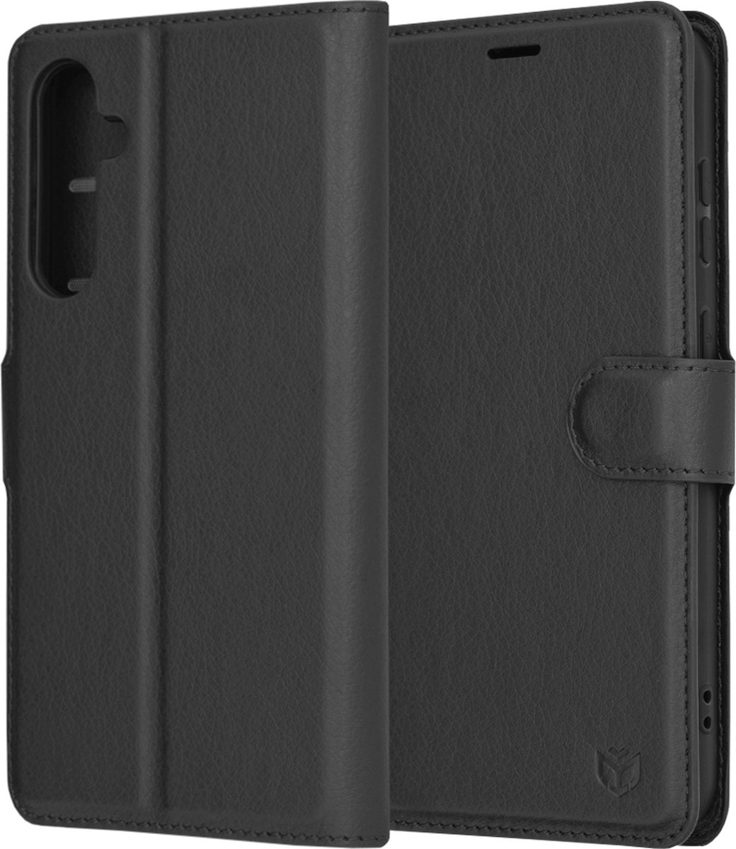 Techsuit Leather Folio Book Wallet Case hoesje voor Samsung Galaxy S23 FE - Zwart