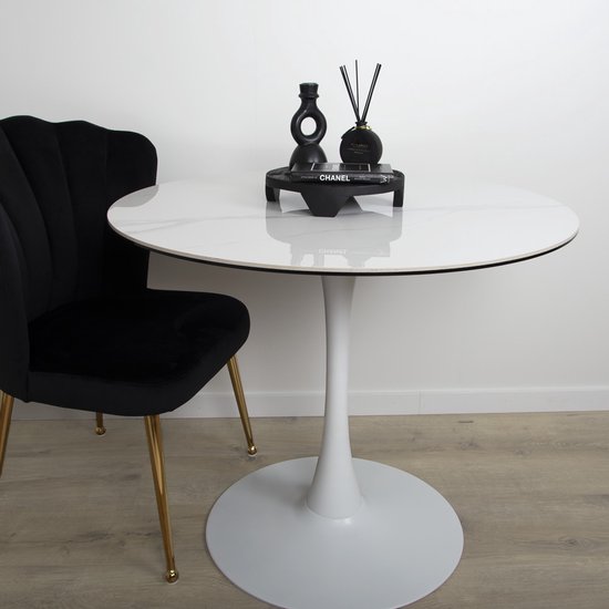 Milton & Oldbrook Table à manger Ø 90 cm Prague Céramique Wit