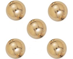 14krt. Goldfilled kralen van 8mm, rijggat 1,5mm. Per 5 stuks