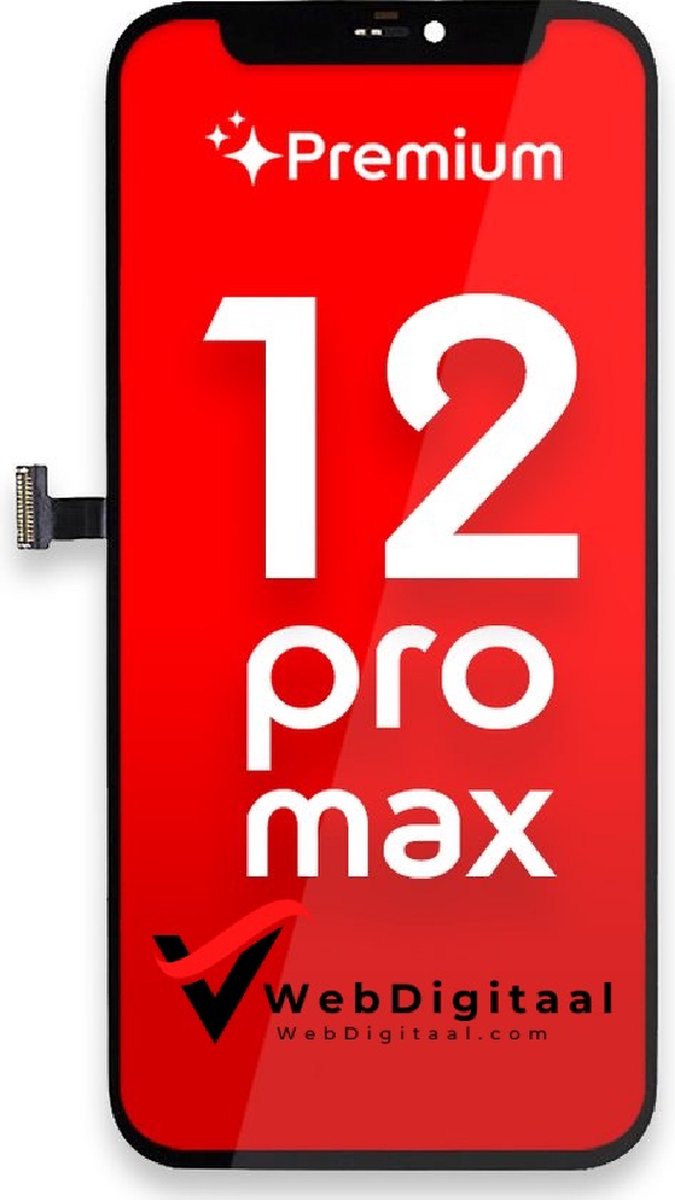 Geschikt Voor Apple iPhone 12 Pro Max LCD Display + Touchscreen - Premium Kwaliteit - Zwart - Vervang Scherm - Scherm - Beelscherm - touchscreen - WebDigitaal
