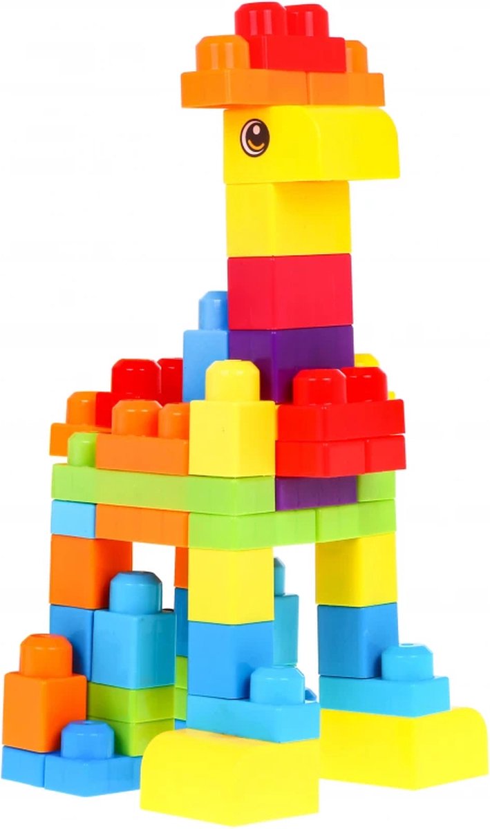 Playos® - Grote Bouwblokken - met Stickers - 68 Delig - Peuter - Bouwstenen - Bouwen - Constructiespeelgoed van Playos — afbeelding 3