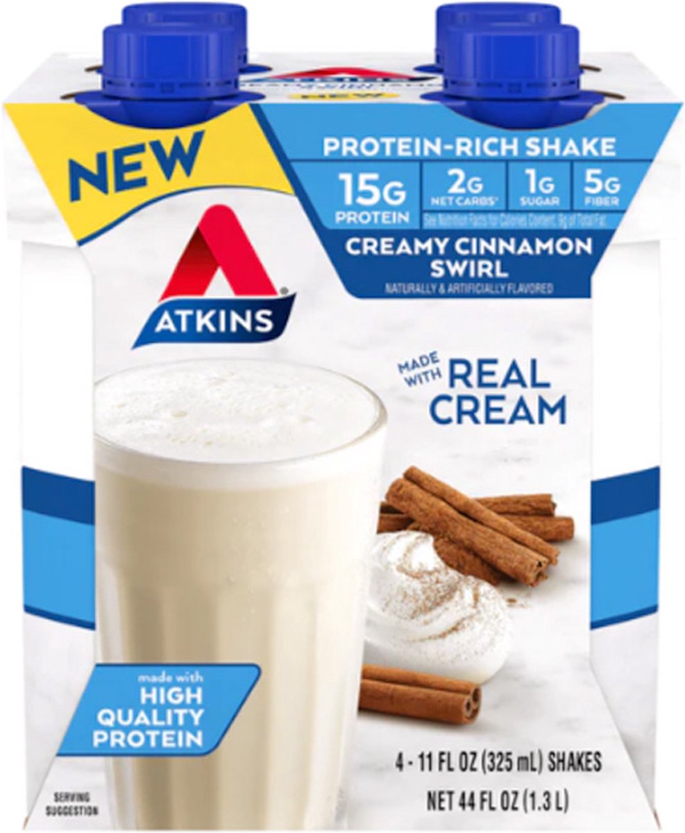 Goedkoopste Atkins | Protein Shake | Creamy Cinnamon Swirl | 4 Stuks | 4 x 325ml