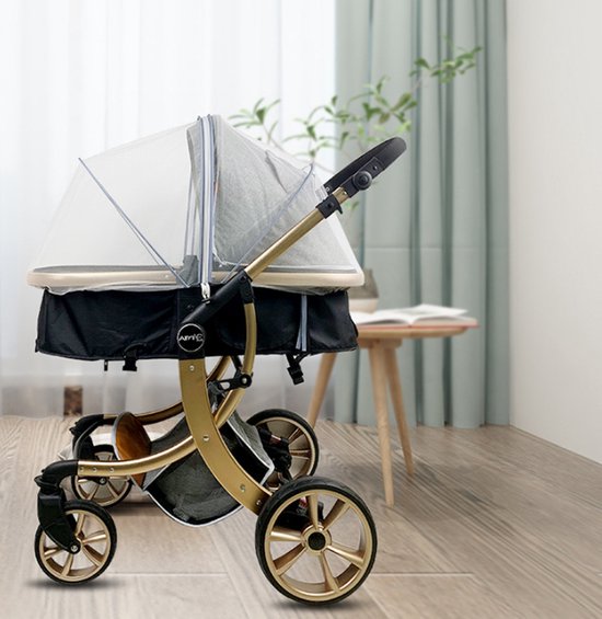 1 Stuks Zwart - Klamboe voor kinderwagen - voor kinderwagen insectenbescherming - voor buggy met ritssluiting muggennet - voor kinderwagens ideale bescherming tegen steekmuggen, wespen en vliegen van Luxstyle — afbeelding 4