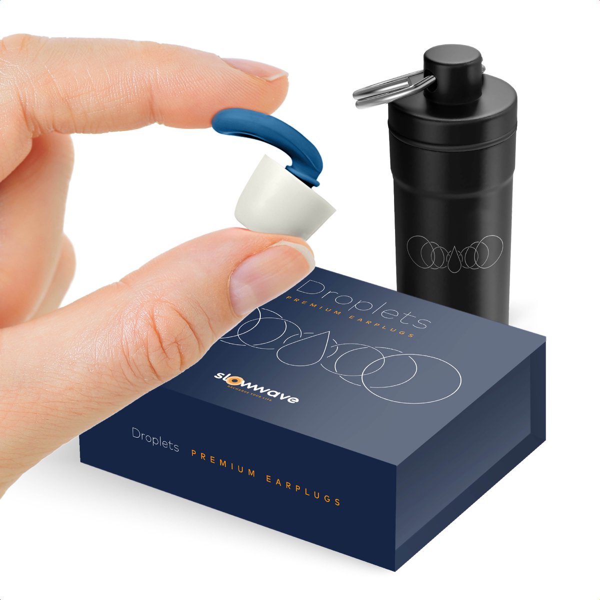 Goedkoopste Droplets Premium Earplugs - Innovatieve en stijlvolle oordopjes - Uniek design, optimaal comfort en uitstekende demping (26dB) - Geschikt voor slapen, werken, reizen, zwemmen, studeren en uitgaan - Kleur Calm Ocean (blauw