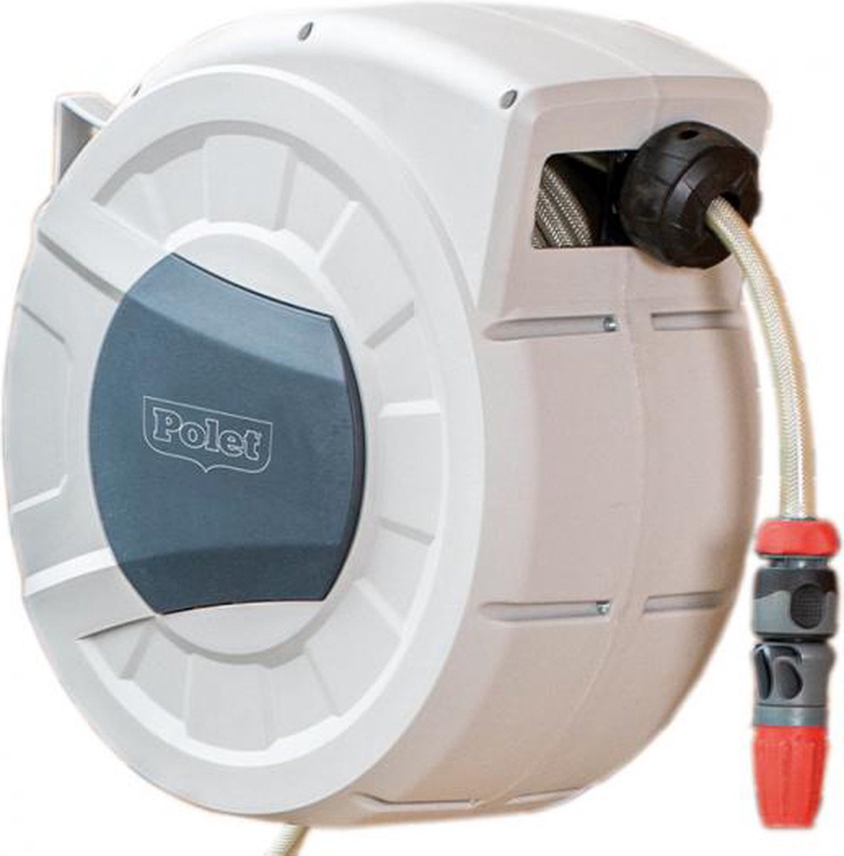 Polet Wandslanghaspel incl.25meter slang om Uw auto te wassen