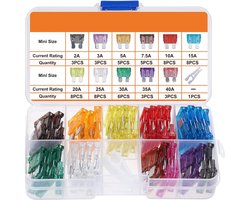 60 Delig - Auto Zekeringen Assortiment - in opbergdoos - Assortiment auto steekzekering set - Met 2A - 3A - 5A - 7.5A - 10A - 15A - 20A - 30A - 40A - voor 12v, 24v en 32v systemen autozekeringen