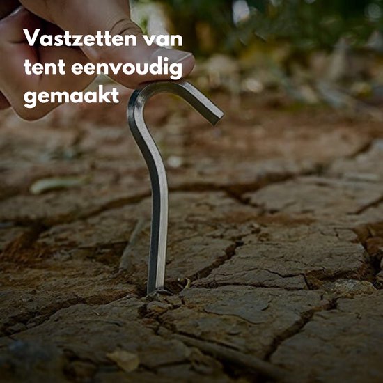 Tentharing - Grondpen - 30 Stuks - Ø5 x 230mm / 30mm - Stalen Staaf - Stormharing RVS — afbeelding 2