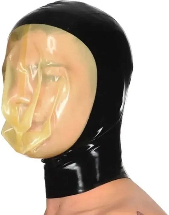 Latex masker met transparante ademhalingszak - Gummi BDSM - Latex rubber hoofd bondage - Dominantie - Hevig - Fetisj - 100% Latex rubber - 4MM Dikte - Maat L en XL - Unisex