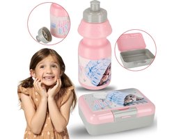 Roze kitten set van bidon 350ml + lunchbox STARPAK