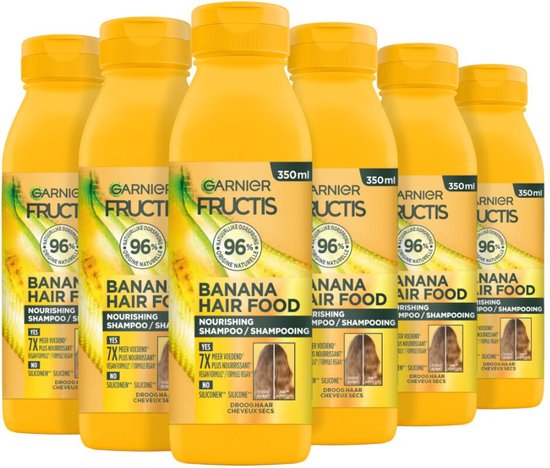 Garnier Fructis Hair Food Banana Shampooing pour cheveux secs 6 pièces pack économique