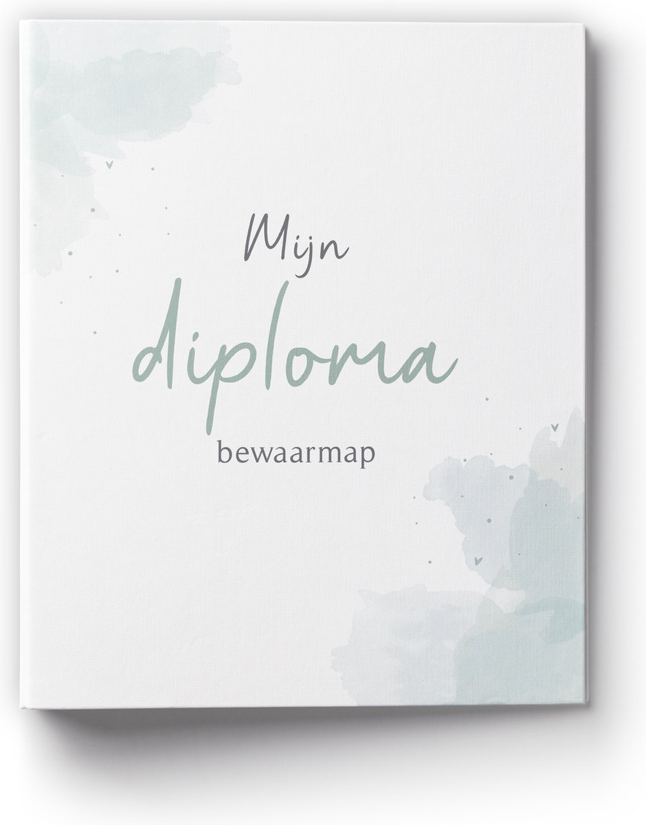 Fyllbooks - Mijn Diploma Bewaarmap - Diplomamap - Rapportmap - Basisschool - A4 Formaat - Watercolour Groen