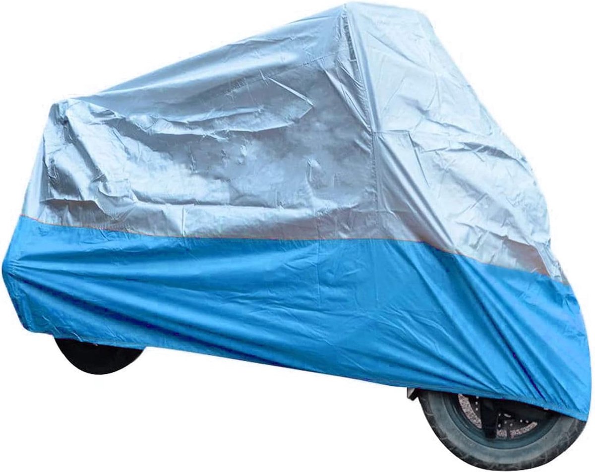 Motorfiets-afdekzeil, voor buiten, waterdicht, zonbestendig, winddicht, sneeuwbestendig, stofdicht, universeel afdekzeil voor scooter met opbergtas