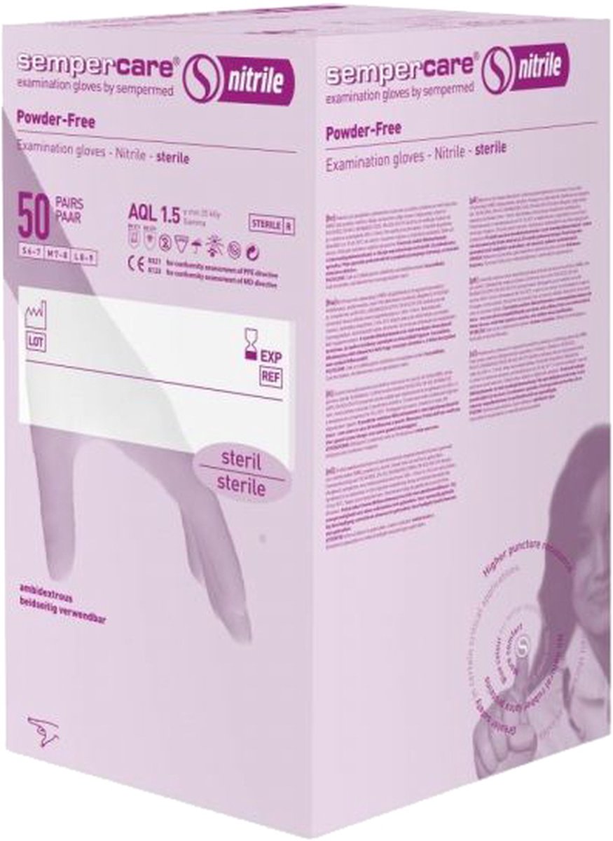 Goedkoopste Sempercare 50 paar nitril handschoenen steriel Small Sempercare