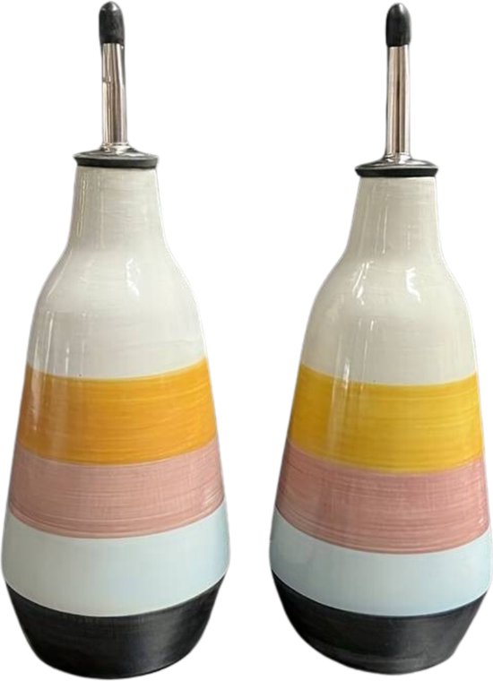 Nivard Bouteille d'huile avec bec verseur - Bec verseur huile d'olive - rechargeable - Bouteille d'huile avec pipette - Bouteille d'huile d'olive - Distributeur d'huile - Distributeur d'huile - Bouteille d'huile - Céramique