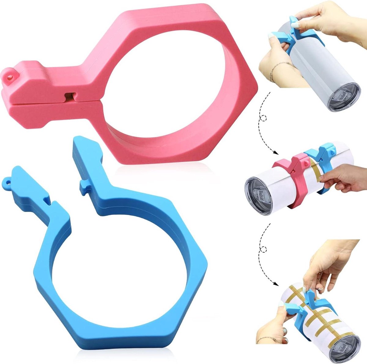 Sublimatie tuimelaar klem grip tool voor 20oz blanks - blauw roze