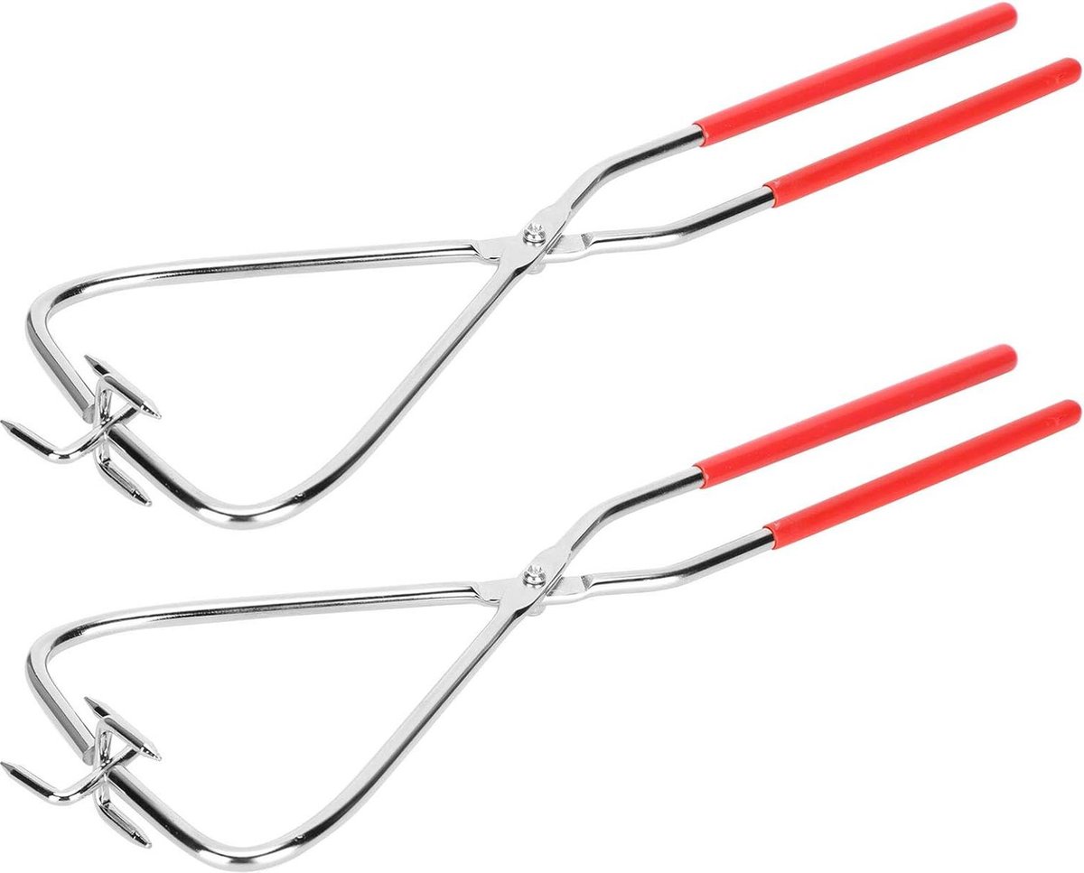 2pcs Pottery Stainless Steel Dipping Tongue Glazing Pliers Clay Sculpture Tool