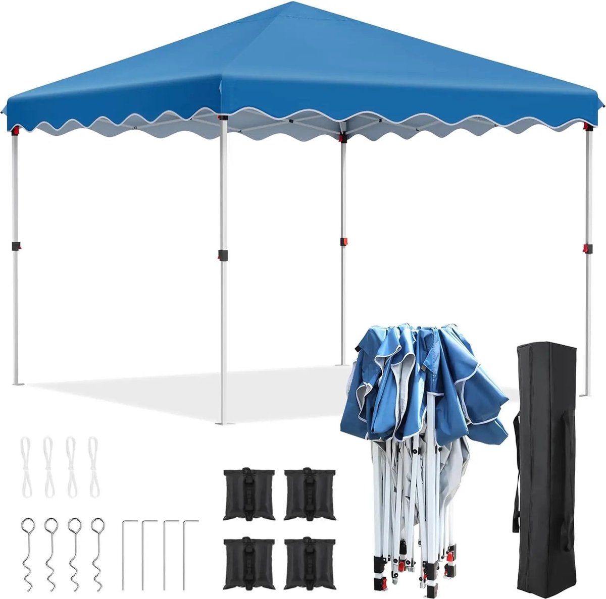 Jemaison® Pop-up partytent - Partytent opvouwbaar - Partytent waterdicht - 100% Waterdicht - Partytenten - Blauw - 300x300 cm
