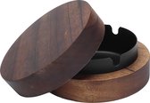 Cendrier Design YONO avec couvercle - Pour intérieur et extérieur - Bois et métal