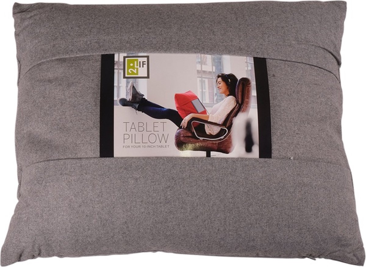 Linen & More Tablet Kussen Malmo | 0345 X 55 | Sierkussen Voor Woonkamer Of Slaapkamer Grijs