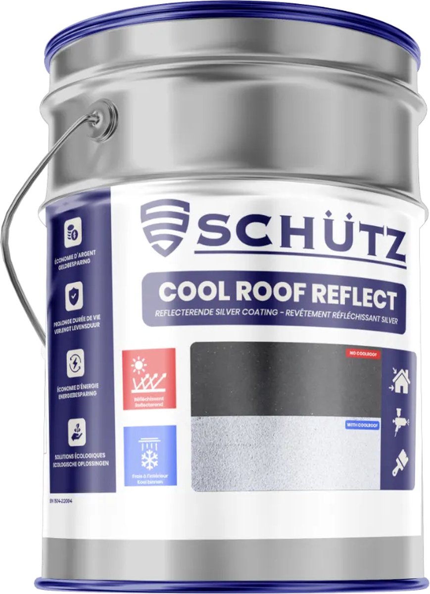 Schütz cool roof reflect – Relfecterende silver coating 5L – Tot 30m² - Dak reflectie & bescherming