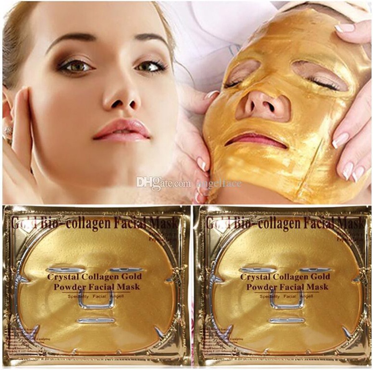 Gezichtsmasker - Collageen Masker Goud - Collageen Booster - 10 Stuks - Stapelkorting!! - Gold Bio Collageen - Gezichtsmasker Verzorging - Huidverzorging - Vernieuwd de Huidcellen - Exfoliërende Werking - Hydrateert - Op Voorraad