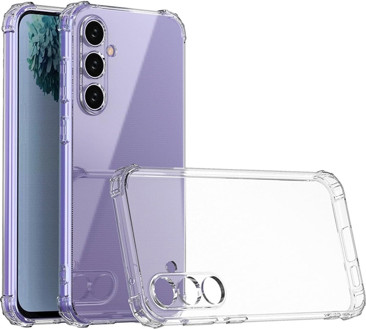 Hoesje geschikt voor Samsung A55 Hoes siliconen shockproof backcover - transparant