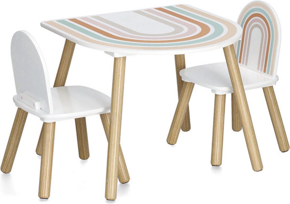 Zeller Present 13536 - Kindermeubelset Rainbow - 3-delig MDF/Grenen