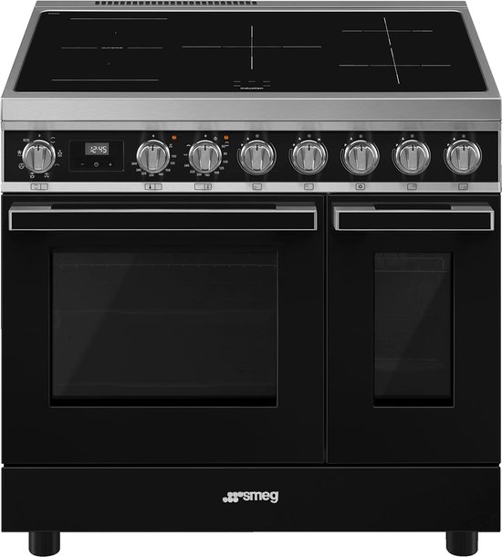 SMEG CPF92IMBL - Portofino - Inductie fornuis - 90 cm - Zwart