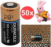 50 Stuks - Duracell CR123A CR123 3V Lithium batterij