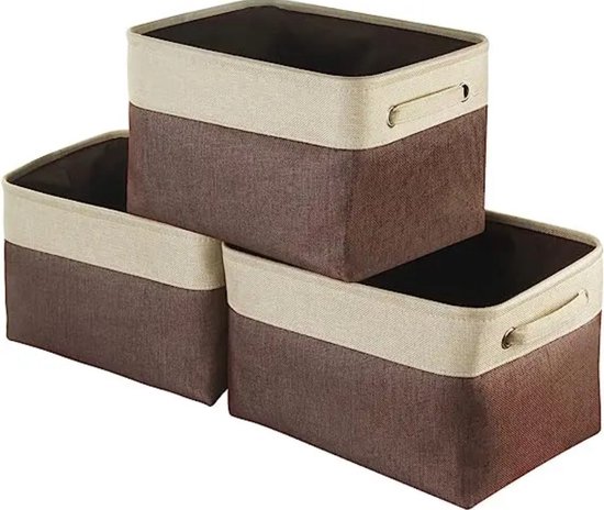 Opbergmanden 28x30x30 cm opvouwbaar set van 10 donkergrijs