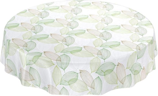 EMHELLE Tuintafelkleed, voor tuin, balkon, terras, tafelkleed, voor camping, picknick, rond, ovaal, rechthoekig, voor buiten en binnen, antislip oppervlak, met witte franjes, 160 cm rond, oranje