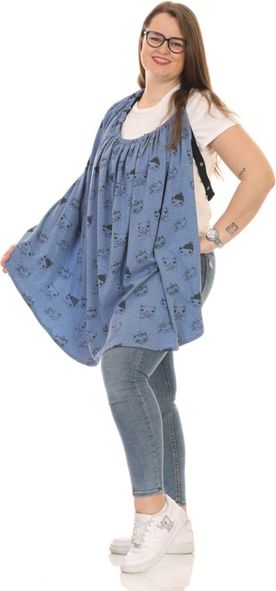 Goedkoopste MBlove voedingsdoek Blauw katjesmotief